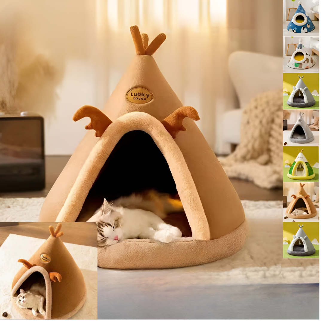 CozyPaws Tent Nest – All-Season Hideaway Bed for Dogs and Cats